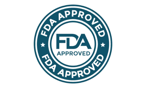 FDA Approved badge symbolizing certification by the U.S. Food and Drug Administration, representing safety and regulatory compliance.